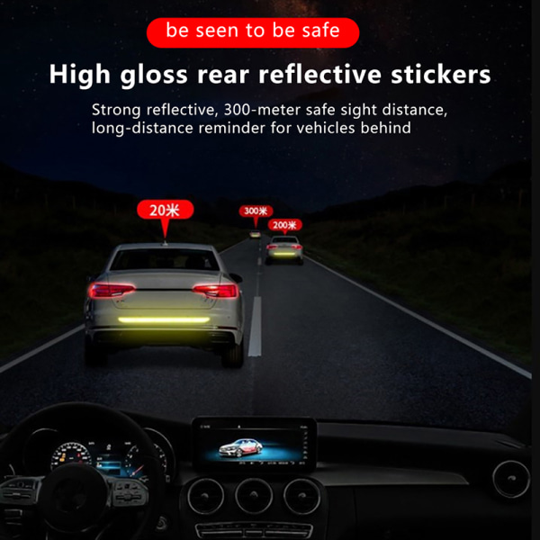 Car Reflex Stripes Warning Sticker Tape Auto Rear Warning R Red