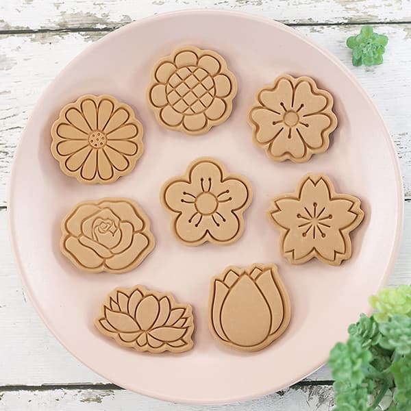 8 st Blomform Cookie ters 3D Plast Form Cookie St