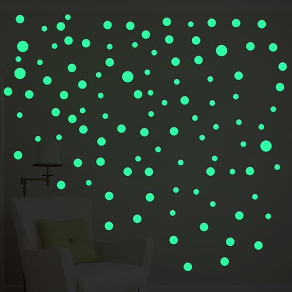 Luminous Glow In The Dark Star Round Dot Wall Stickers DIY Room 202