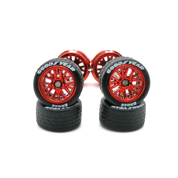 1 set 11 mm 1/64 lättmetallfälgar Avtagbara vågiga däck UV Electro D4