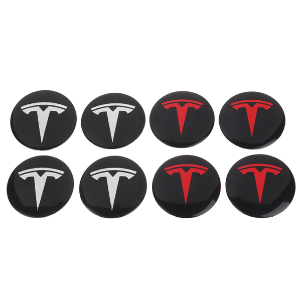 4st Hjul Center Hub Cap Kit för Tesla Model 3 Y Tesla Accesso Red