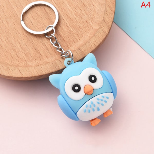 Ny Owl Keychain Creative Owl e Animal Key Pendant Pendant Stud Blue