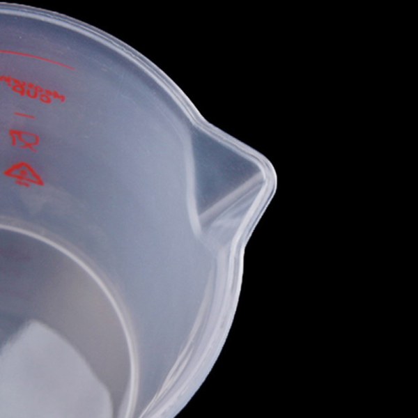 250ml genomskinlig måttbägare i plast handtag vätske hällpipen hem