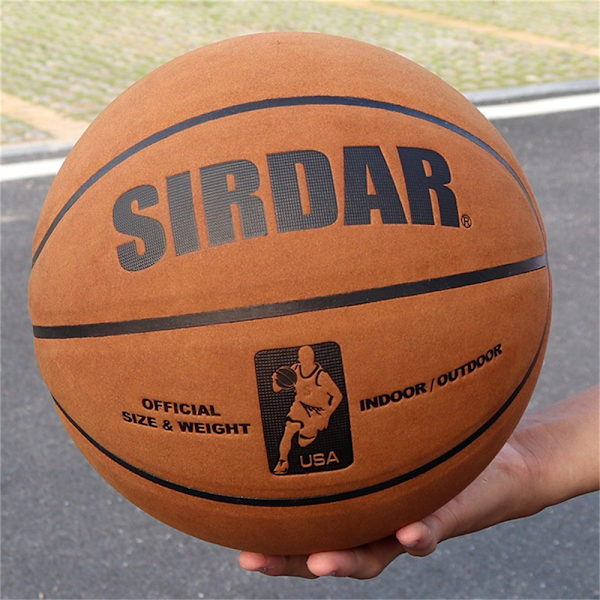Mjuk basket i mikrofiber storlek 7 Slitstark Anti-Slip Outd Brown