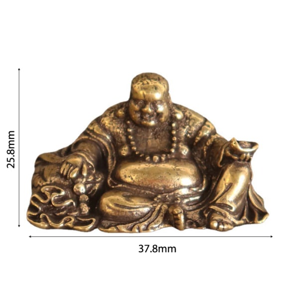 Pure Copper Maitreya Buddha Liten Staty Feng Shui Ornament Hom