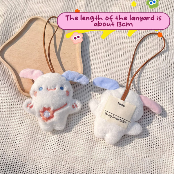 Squeak Doll Namn Sticker Hänge Frog Panda Plysch Bagage Tag Rabbit