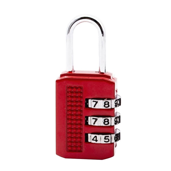 3-siffrig urtavla kombinationskod Nummerlås Hänglås resväska Draw Red