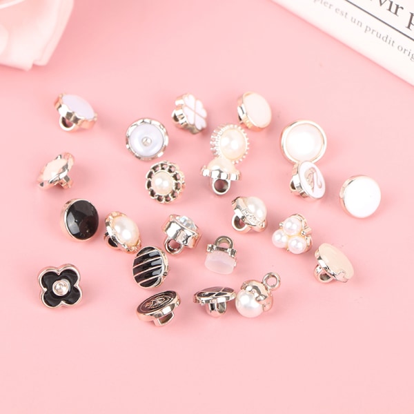 10 st Fashion Pearl Buttons Damskjortor Dekorativa spännen Ac 15