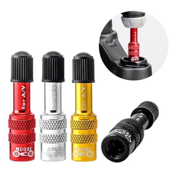 Cykelgaffel Schrader ventiladapter Vägcykelluftgaffel Inflatab Red