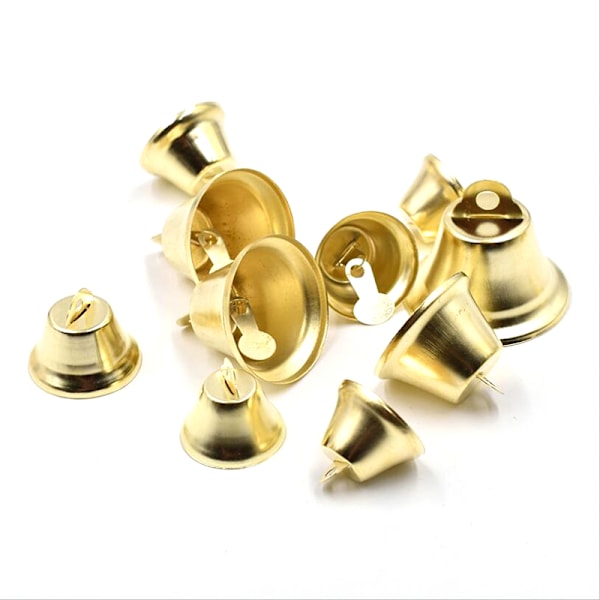 10st Små Jingle Bells Metallklockor Julgransfestdekor 10mm