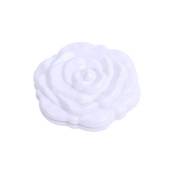 Spegel Retro Rose Flower Small Pocket Makeup Mirror Dubbel sida White