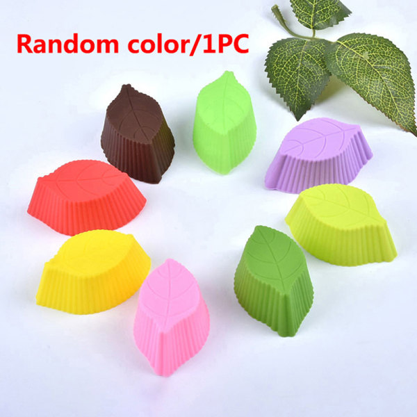 1 ST DIY Silikonblad Form Muffin Choklad Biscuit Cupc Random-1pc