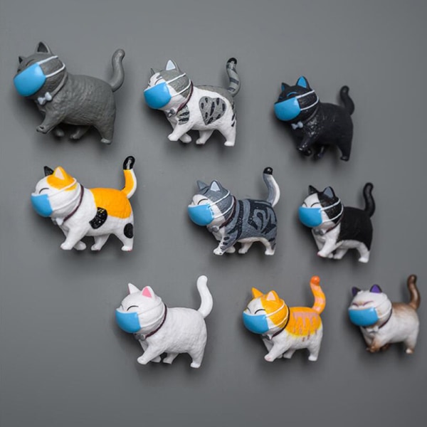 Creative 3D Mask Cat Kylskåpsmagneter Office Magnet Paste H A