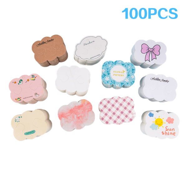 100 st handgjorda hårklämmor Kort gör-det-själv Hårsmycken Display Packag A9