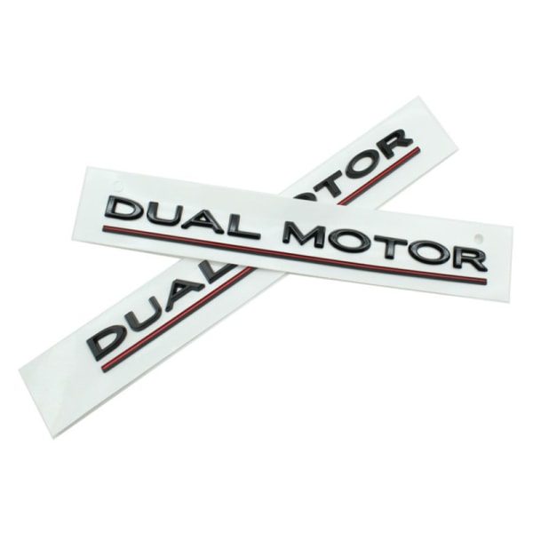 DUBBEL MOTOR Understrukna bokstäver emblem för Tesla Model 3 Car A1