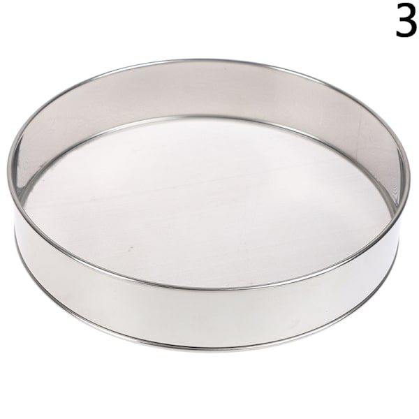 Kök Fin 60# Mesh Mjöl Sifter Rostfritt Stål Mjöl Sikt 3(25CM)