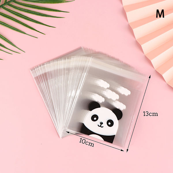 100st/pack Panda Dekoration Självhäftande kakpåse Bröllop M