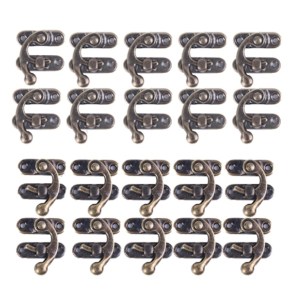 Liten Silver Hasp Spärr Bröstlås Smycken Vin Trälåda Kr Left