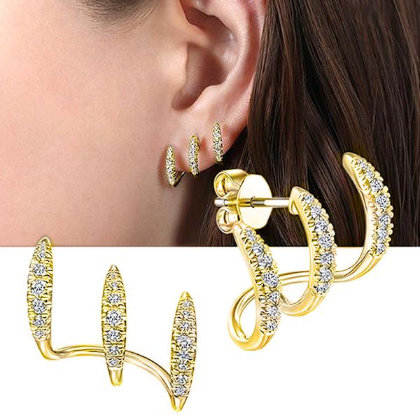 1 par Claws Stud Örhänge Snygg Micro Inlaid Zircon Earring Je A5