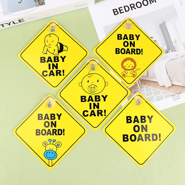 Baby ombord säkerhetsbil fönster sugkopp varningsskylt 3#