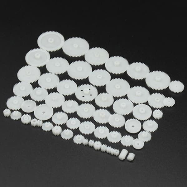 58st/ set Gör-det-själv-modell Motorväxelsats 0,5 Modulus Plastic Gear Pac