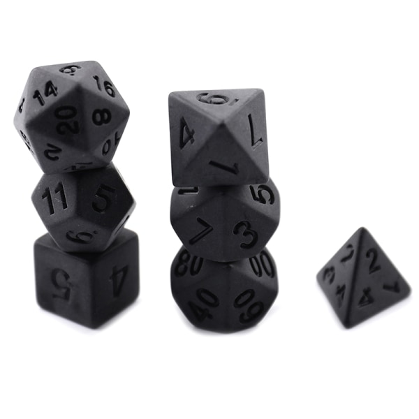 7st/ set Svarta tärningar Set New Personality Otryckt polyeder