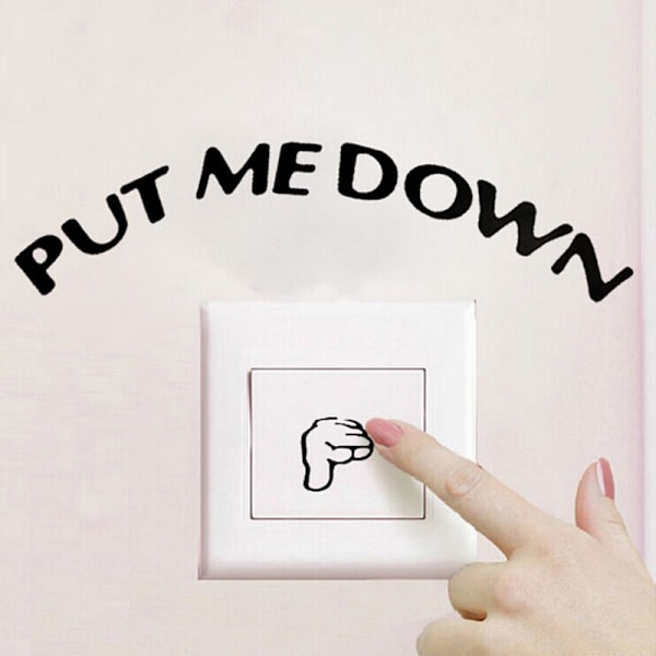 1X PUT ME DOWN Dekal Badrum Toalettsits Sign Reminder PVC Sti