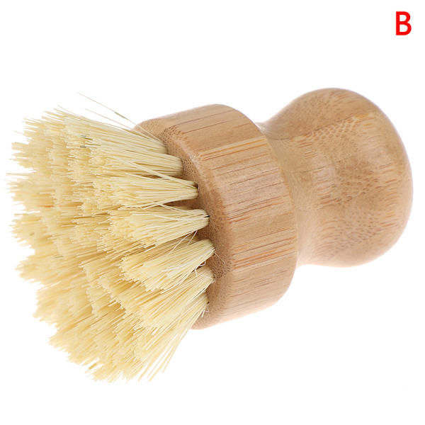 Köksrengöringsborste Sisal Palm Bambu Kortskaft Disk Brus B