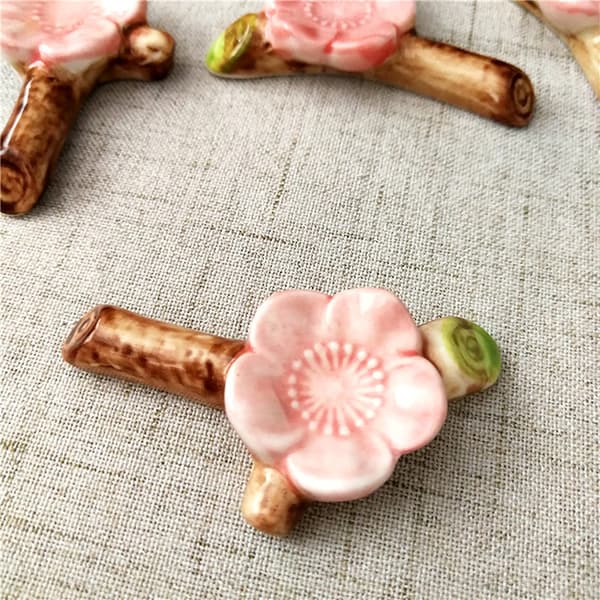 Porslinspinne Rest Sushi Cherry Blossom Sticks Hållare Rackce