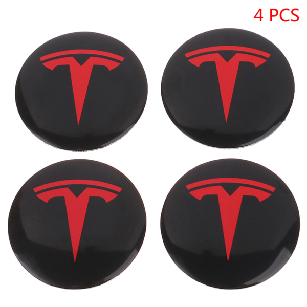 4st Hjul Center Hub Cap Kit för Tesla Model 3 Y Tesla Accesso Red