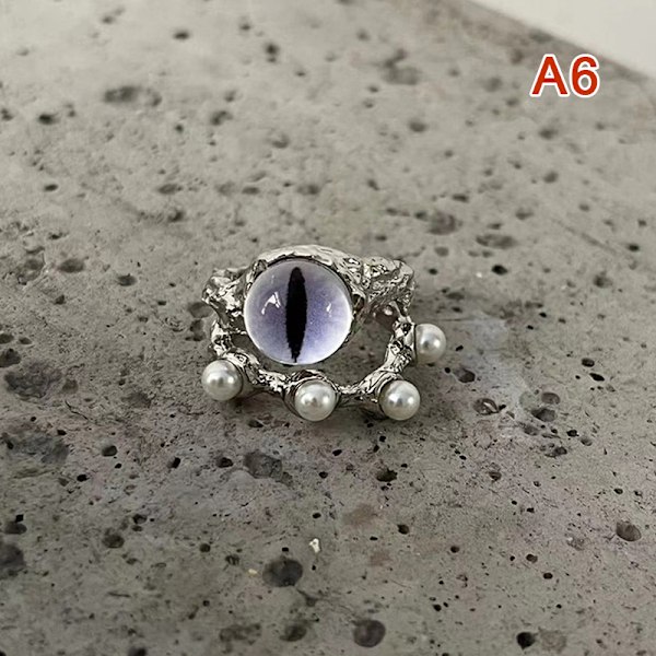 Black Cat Monster Ring för kvinnor Roliga Big Eye tecknade par R A3