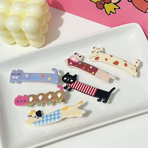 Tecknad hårklämma e Cat Shape Side Bangs Clip Makeup Tools Girl A4
