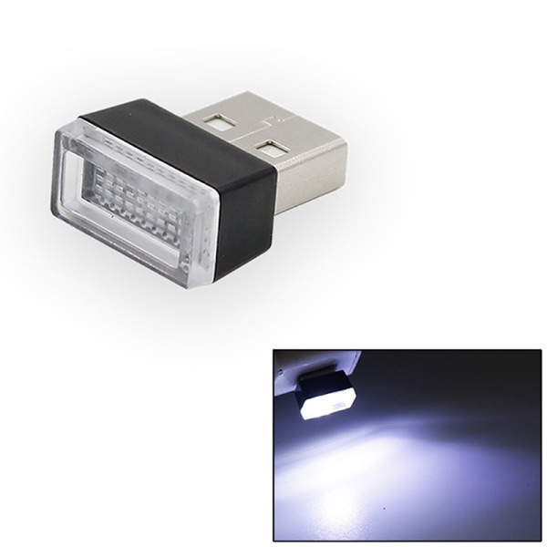 Bil Mini USB LED Atmosphere Lights Dekorativ Lampa Interiör Lig white color