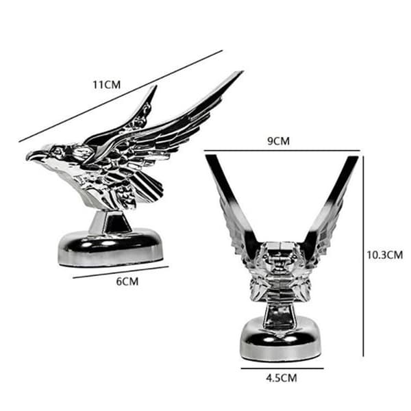 Bil Motorhuv Front Eagle Ornament Badge 3D Eagle Emblem Bil Acce