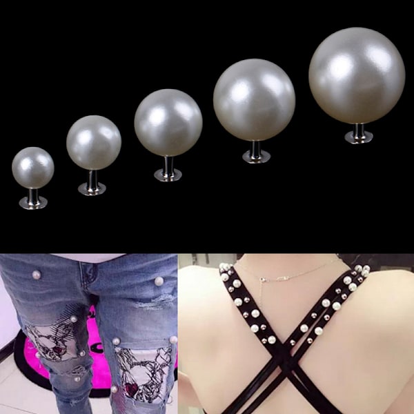 Pearl nitar knapp för tyg byxor hatt väska DIY hantverk dekor gar 6mm