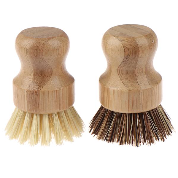Köksrengöringsborste Sisal Palm Bambu Kortskaft Disk Brus A