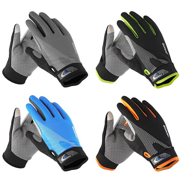 Unisex Cykelhandske Full Finger Touch Andningsbar cykling Gray