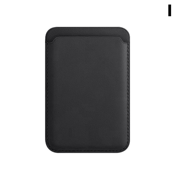 Lyxigt Läderkort Case Med För Magsafe Magnet För midnight black