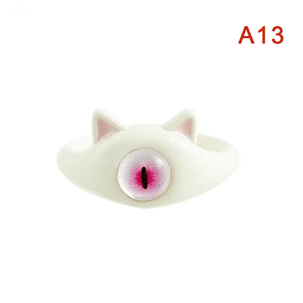 Black Cat Monster Ring för kvinnor Roliga Big Eye tecknade par R A13