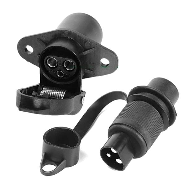12V 3Pin Socket Trailer Adapter Power Socket Kontakt För 2