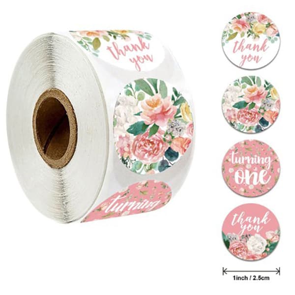 500 st/rulle Tack-dekal för förseglingsetikett scrapbooking Kraft A