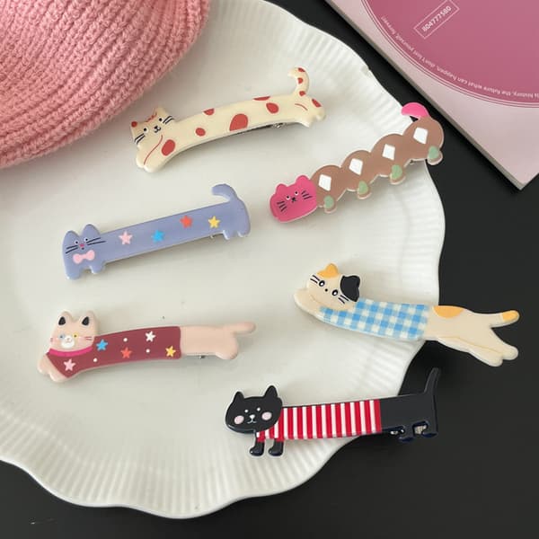 Tecknad hårklämma e Cat Shape Side Bangs Clip Makeup Tools Girl A1