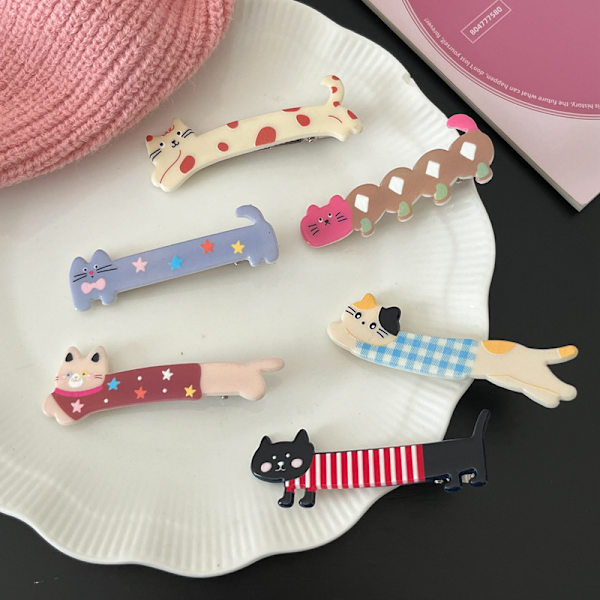 Tecknad hårklämma e Cat Shape Side Bangs Clip Makeup Tools Girl A3