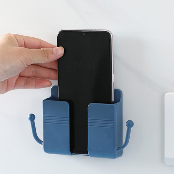 Väggmonterad Organizer Box Punch Fjärrkontroll Förvaring Wall Mo