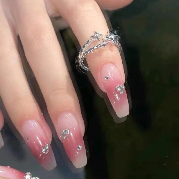n Stil Silver Color Ins Star Rings Enkelt mode justerbart F