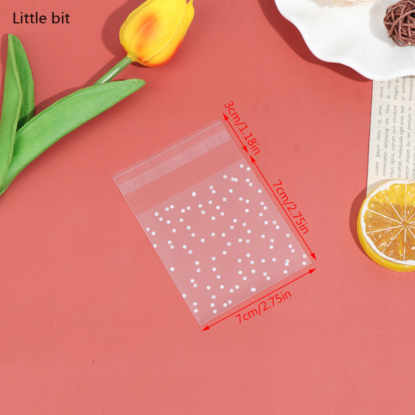 100st/ set Prickar Cherry Blossoms Cookie Godispåse Plastförpackning Little bit2