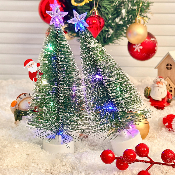 1st självlysande mini julgranar Vackra små konstgjorda Xm