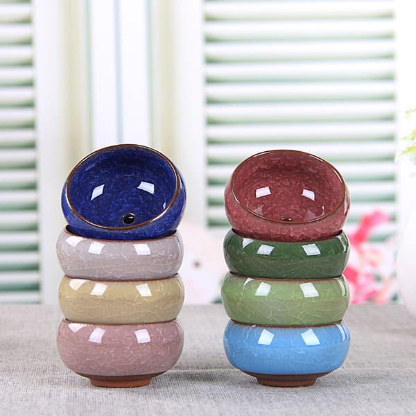 e Ice-Crack Glaze Flower Ceramics Succulent er Mini Pot Home D Beige