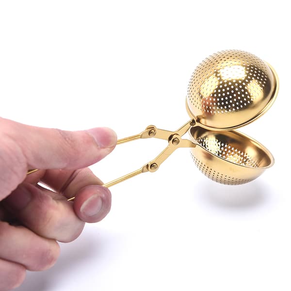 1 ST Te Infuser Rostfritt stål Sphere Tea Sil Kryddfilt Silver