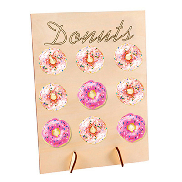 WoodenWall Håller Donut Boards Stand Hängande DonutsBord Bröllop H